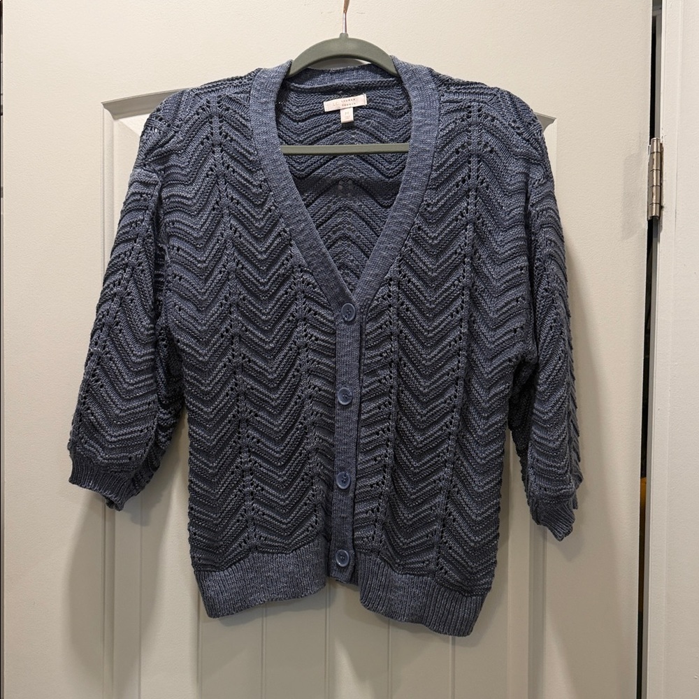 LC Lauren Conrad Navy Chevron Cardigan